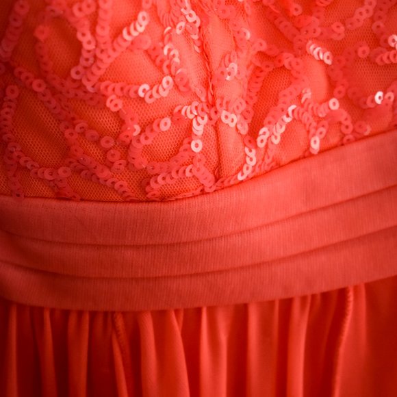 Coral Pink Prom Dress - Picture 3 of 6